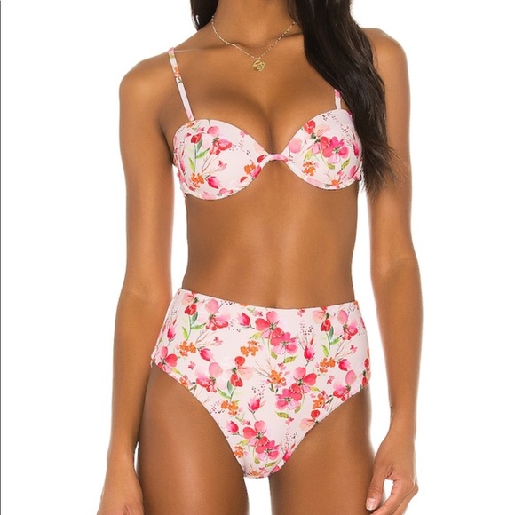 LPA Ruth peach floral bikini from revolve - Picture 2 of 10